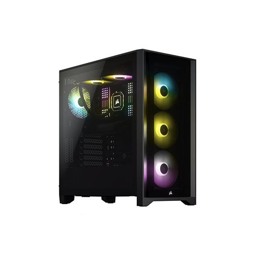 Corsair iCUE 4000X Computer Case Midi Tower Black Tempered Glass Steel  Plastic 4 x Bay 0 ATX Motherboard Supported 6 x Fans Supported 2 x Internal  3.5 Bay 2 x Internal 2.5 Bay 9x Slots - Office Depot