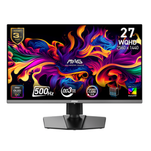 26.5″ MSI MAG 272QP QD-OLED 500Hz WQHD (2560×1440) Gaming Monitor